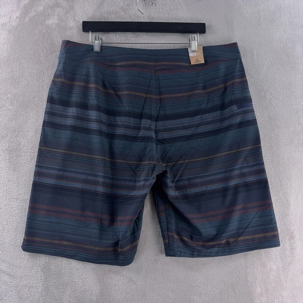 prAna Fenton Board Shorts‎ Mens Size 38 Nautical Pontoon Swim Surf UPF 50